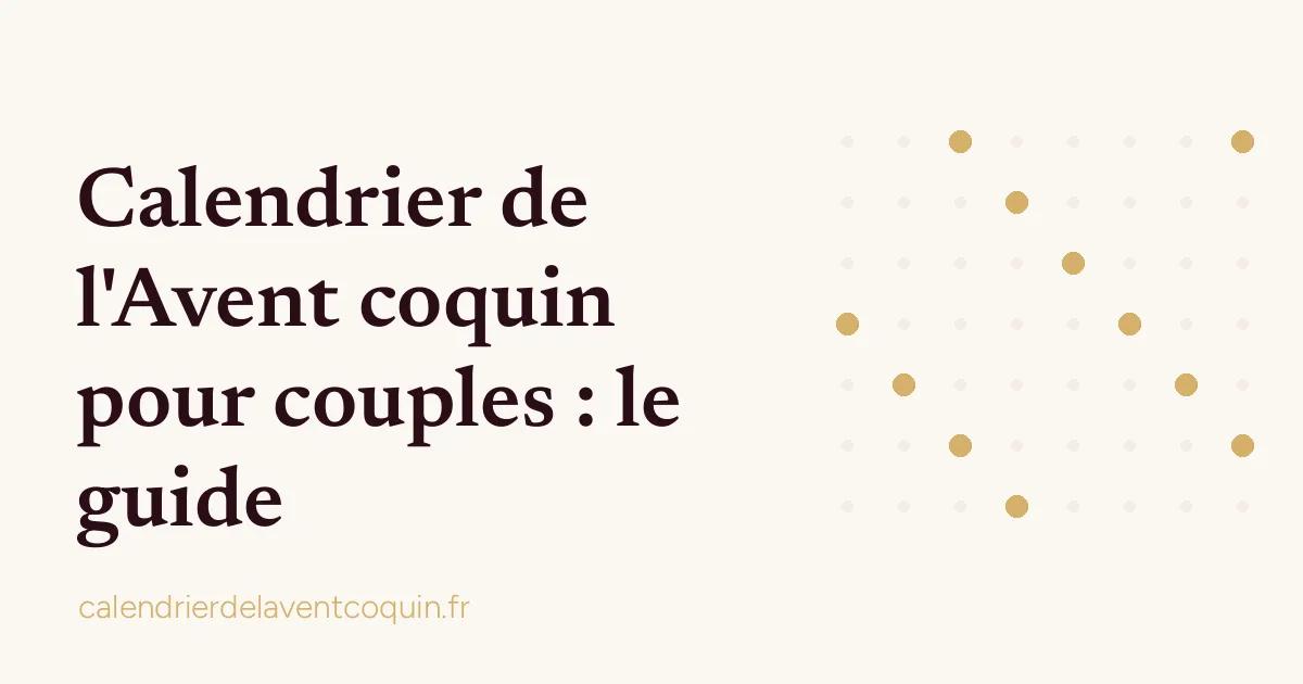 Image de couverture : calendrier de l'Avent coquin pour couples