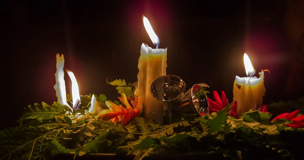 Bougies allumées pendant les fêtes
